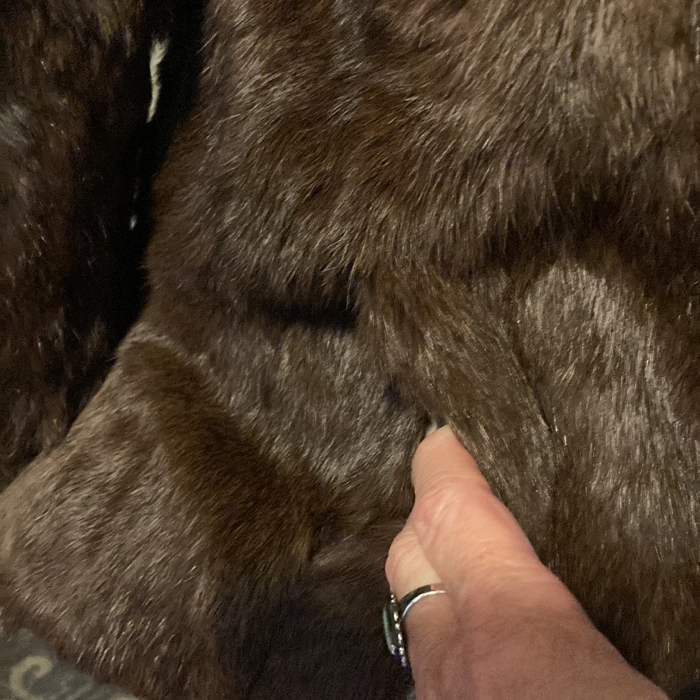 Women's Brown Real Rabbit Fur Jacket - Classic Cozy Coat - Picture 5 of 16